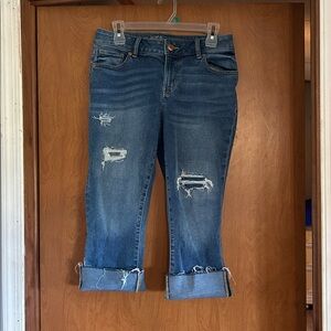 Maurices Mid-Rise distressed Blue Denim Jeans 8